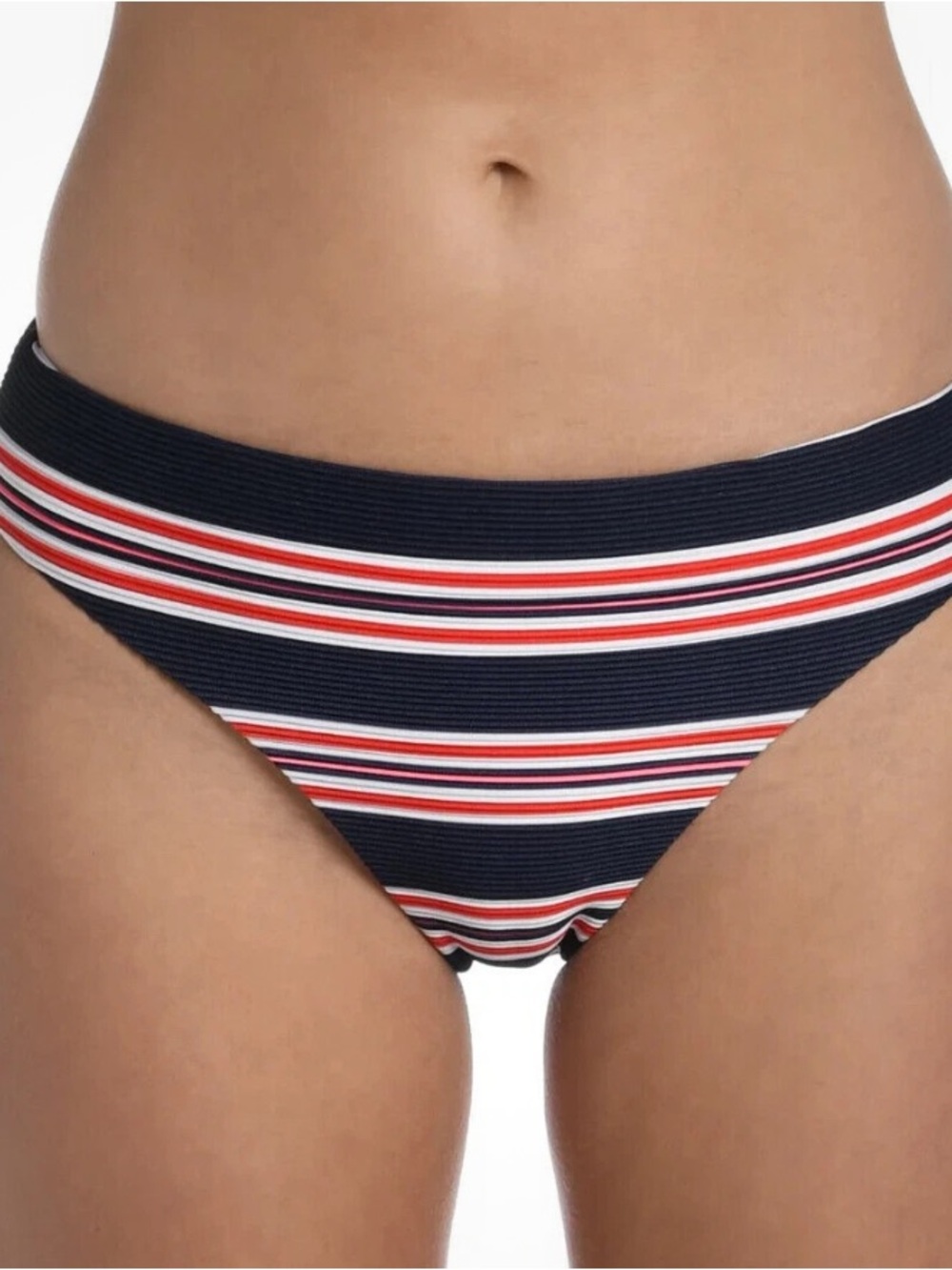 La Blanca Striped Navy and Red Women’s Bikini Bottom